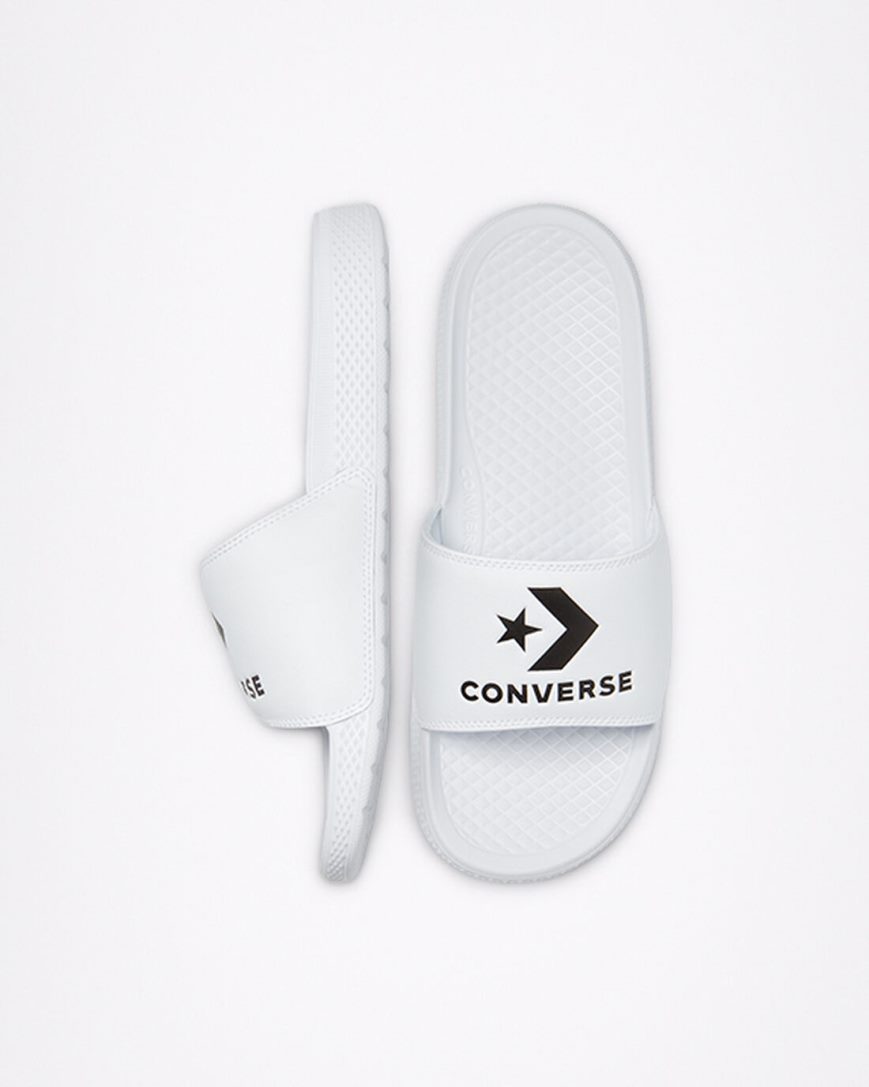Converse All Star Badesandaler Dame Hvite Svarte Hvite | 854AIYWND