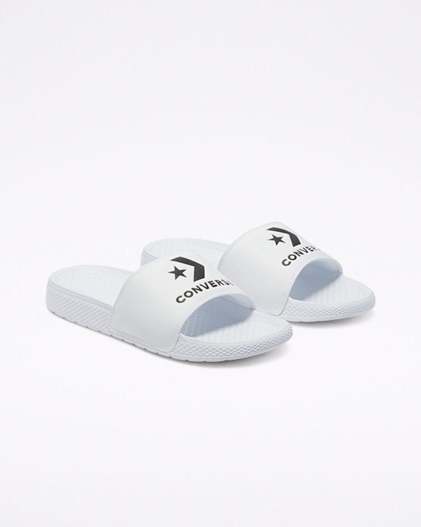 Converse All Star Badesandaler Dame Hvite Svarte Hvite | 854AIYWND