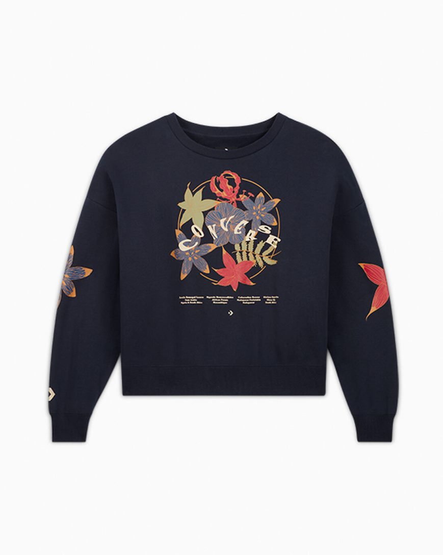 Converse Black Joy Oversized Long Sleeve Gensere Dame Mørke Obsidian | 395RTNPHS