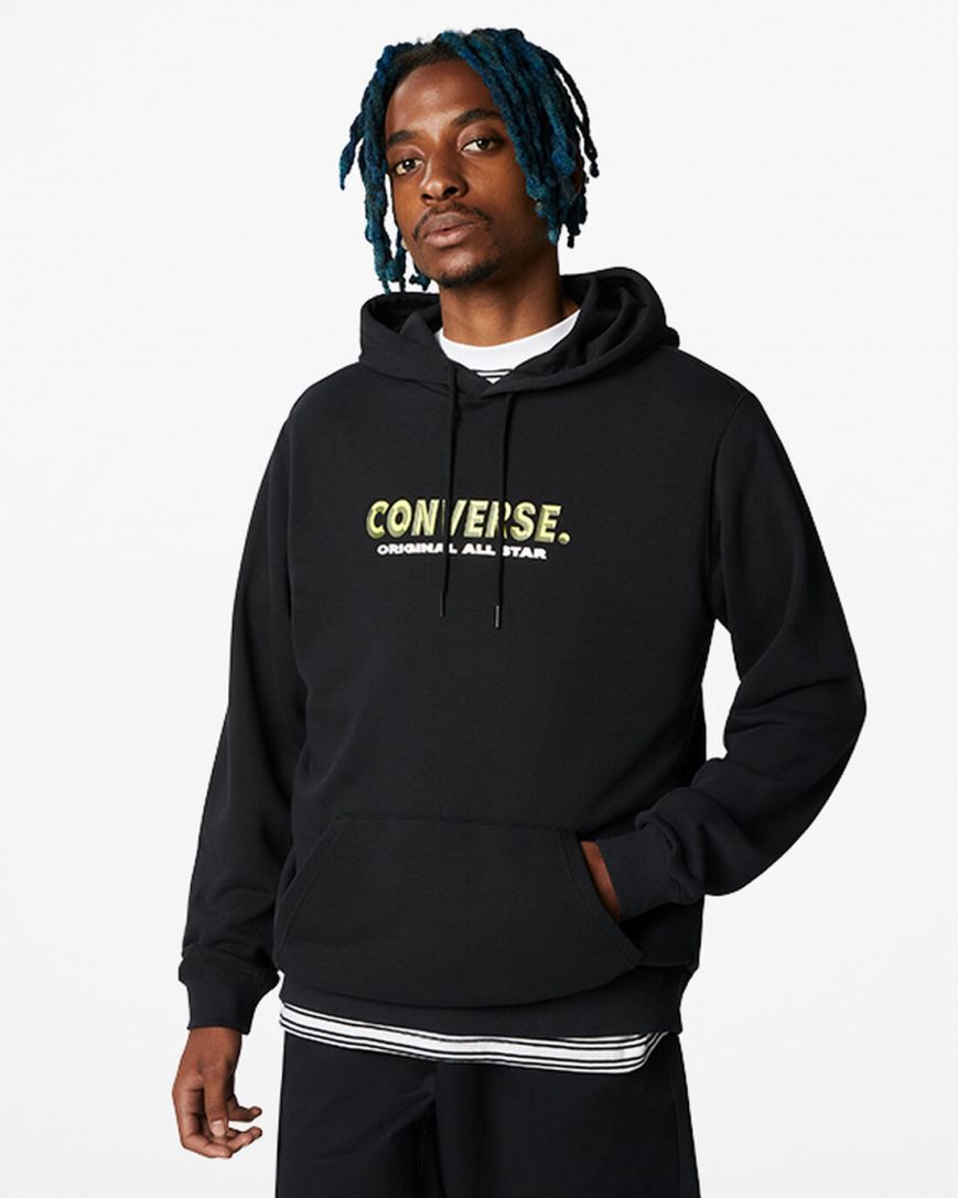 Converse Bold Word Pullover Hettegensere Herre Svarte | 921NWSDBG