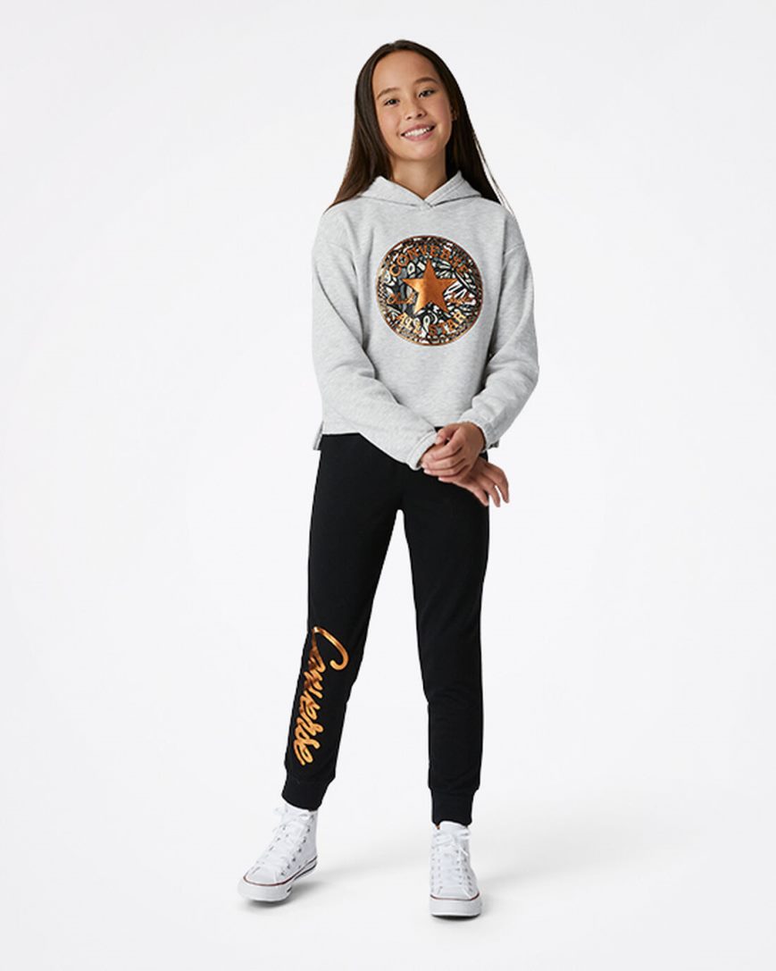 Converse Boxy Chuck Taylor Patch Pullover Hettegensere Jente Lyse Grå | 861AGFBHO