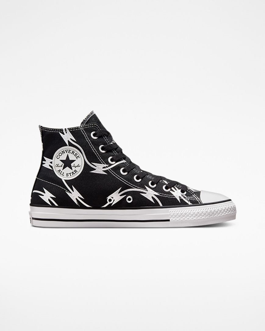 Converse CONS Chuck Taylor All Star Pro Razor Wire Skatesko Dame Svarte Sølv Hvite | 946HVQSNK