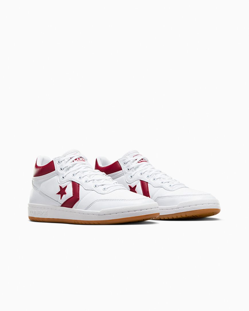 Converse CONS Fastbreak Pro Lær Skatesko Dame Hvite Rød Hvite | 705FVYQPC