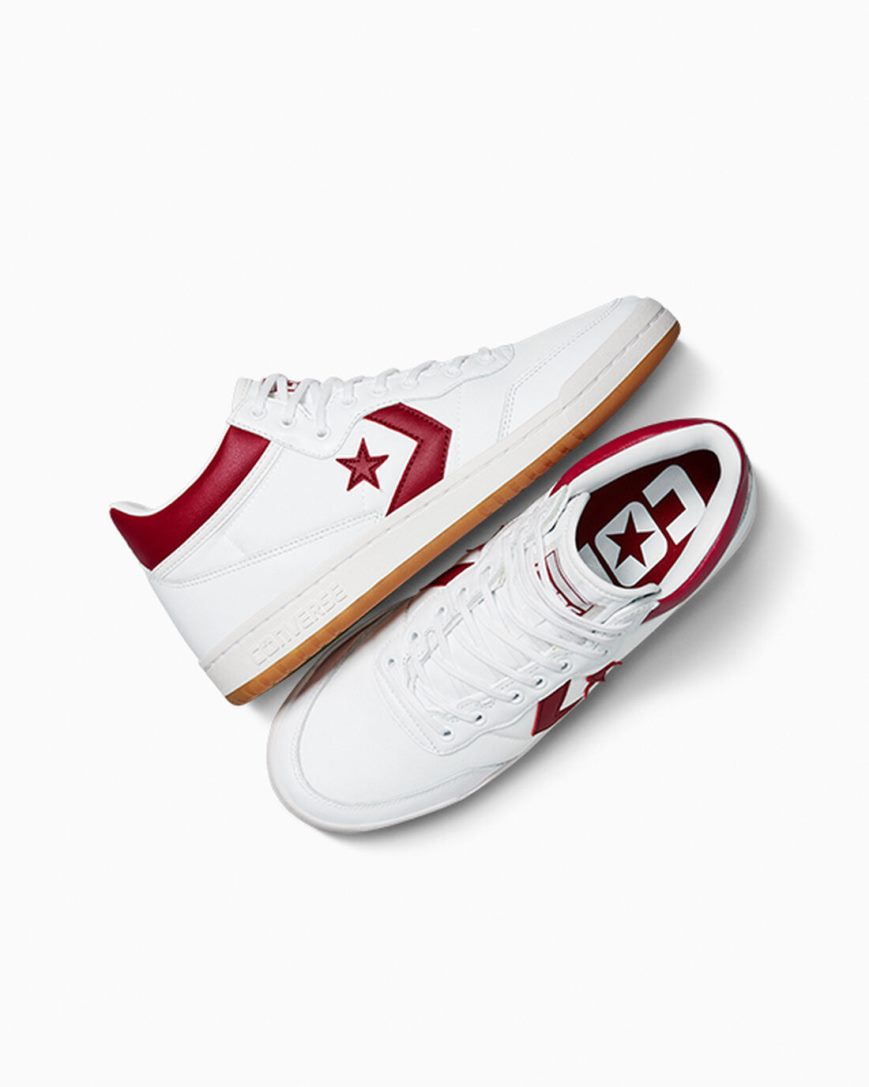 Converse CONS Fastbreak Pro Lær Skatesko Dame Hvite Rød Hvite | 705FVYQPC