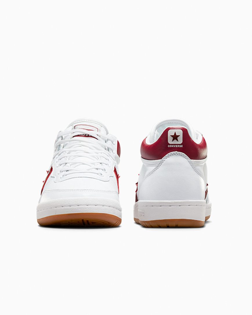 Converse CONS Fastbreak Pro Lær Skatesko Dame Hvite Rød Hvite | 705FVYQPC