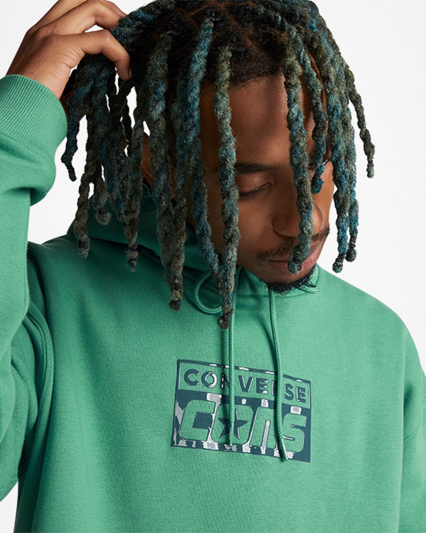 Converse CONS Fleece Pullover Hettegensere Herre Grønn | 168DPWENG