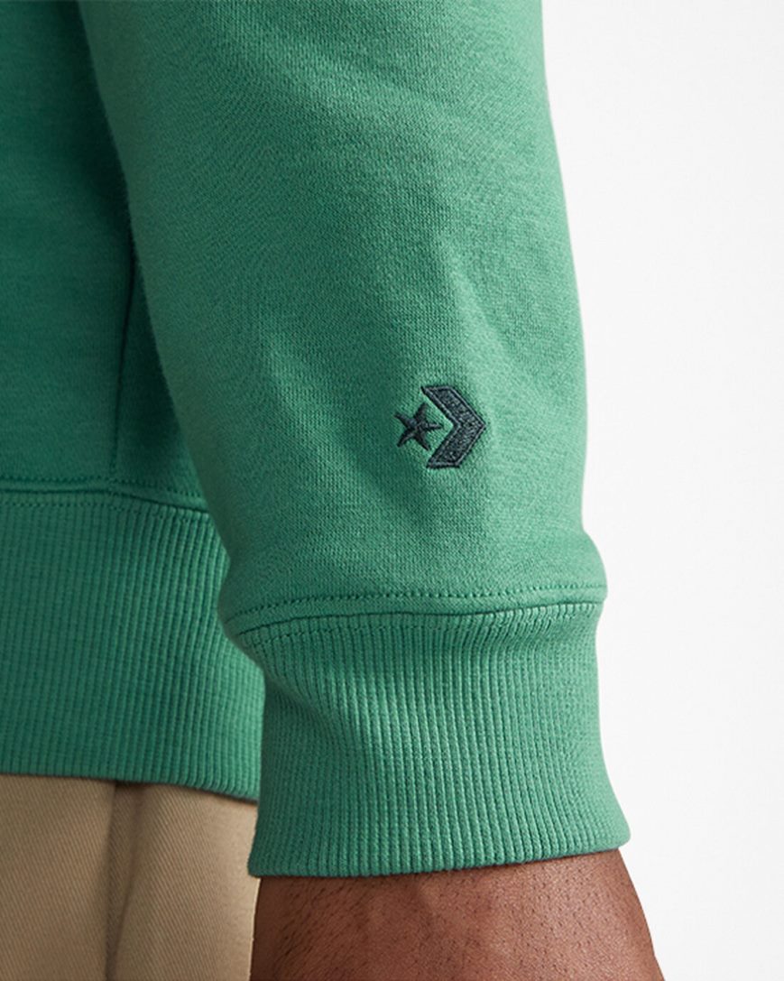 Converse CONS Fleece Pullover Hettegensere Herre Grønn | 168DPWENG
