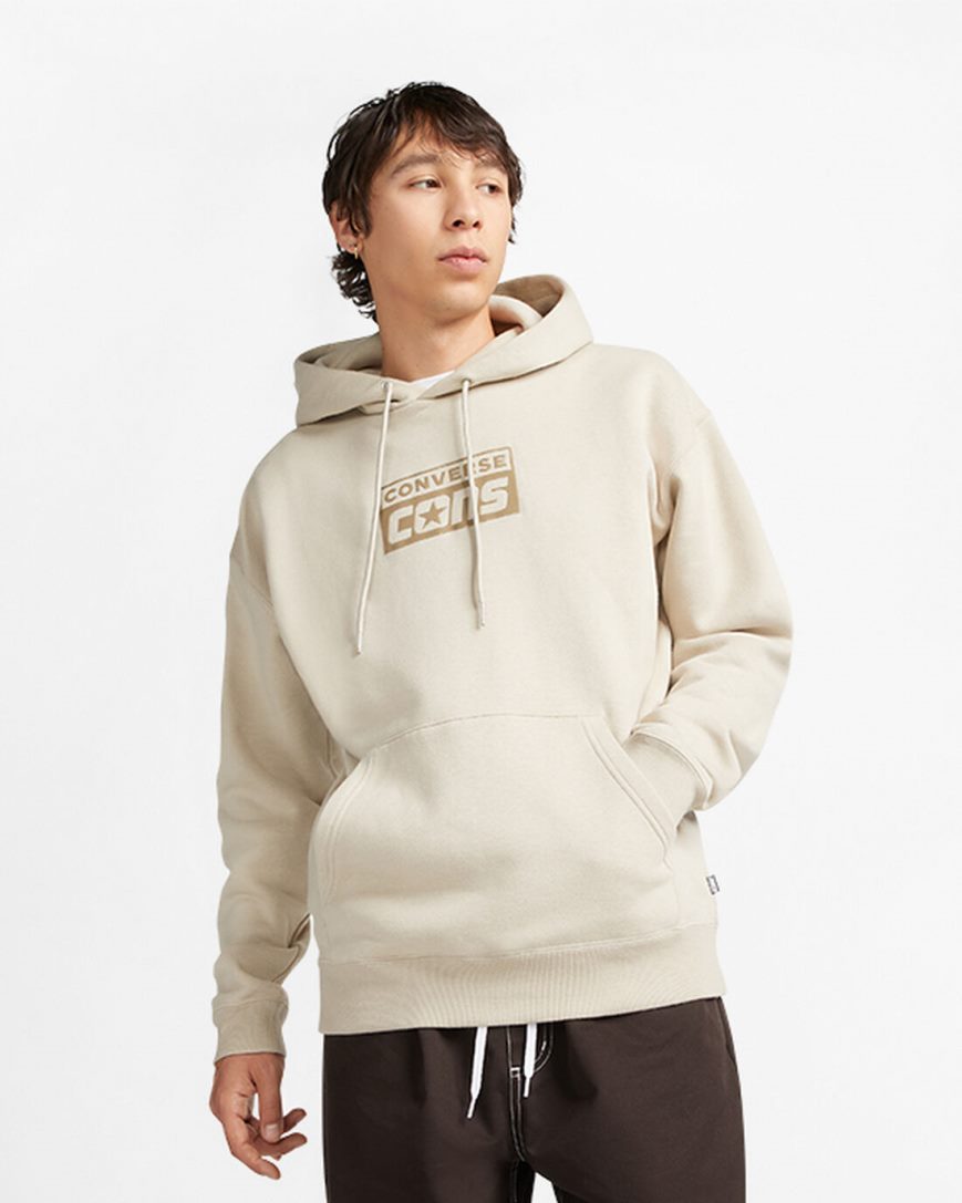 Converse CONS Fleece Pullover Hettegensere Herre Grå | 573BZPSMJ