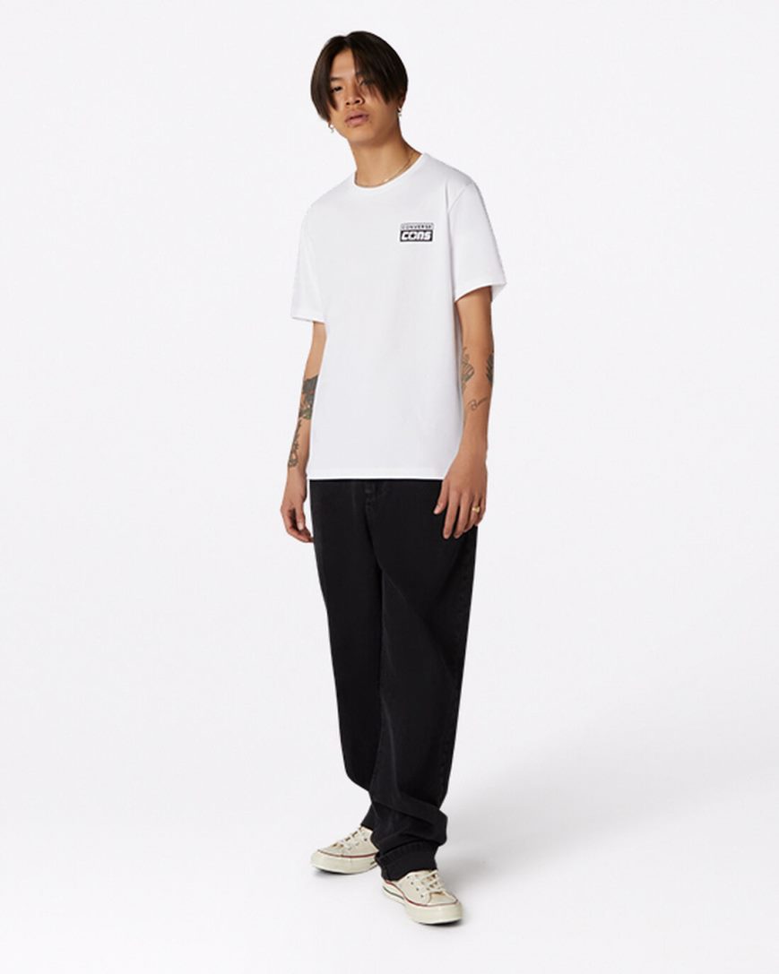 Converse CONS Grafiske T-Shirts Herre Hvite | 486LODUTY