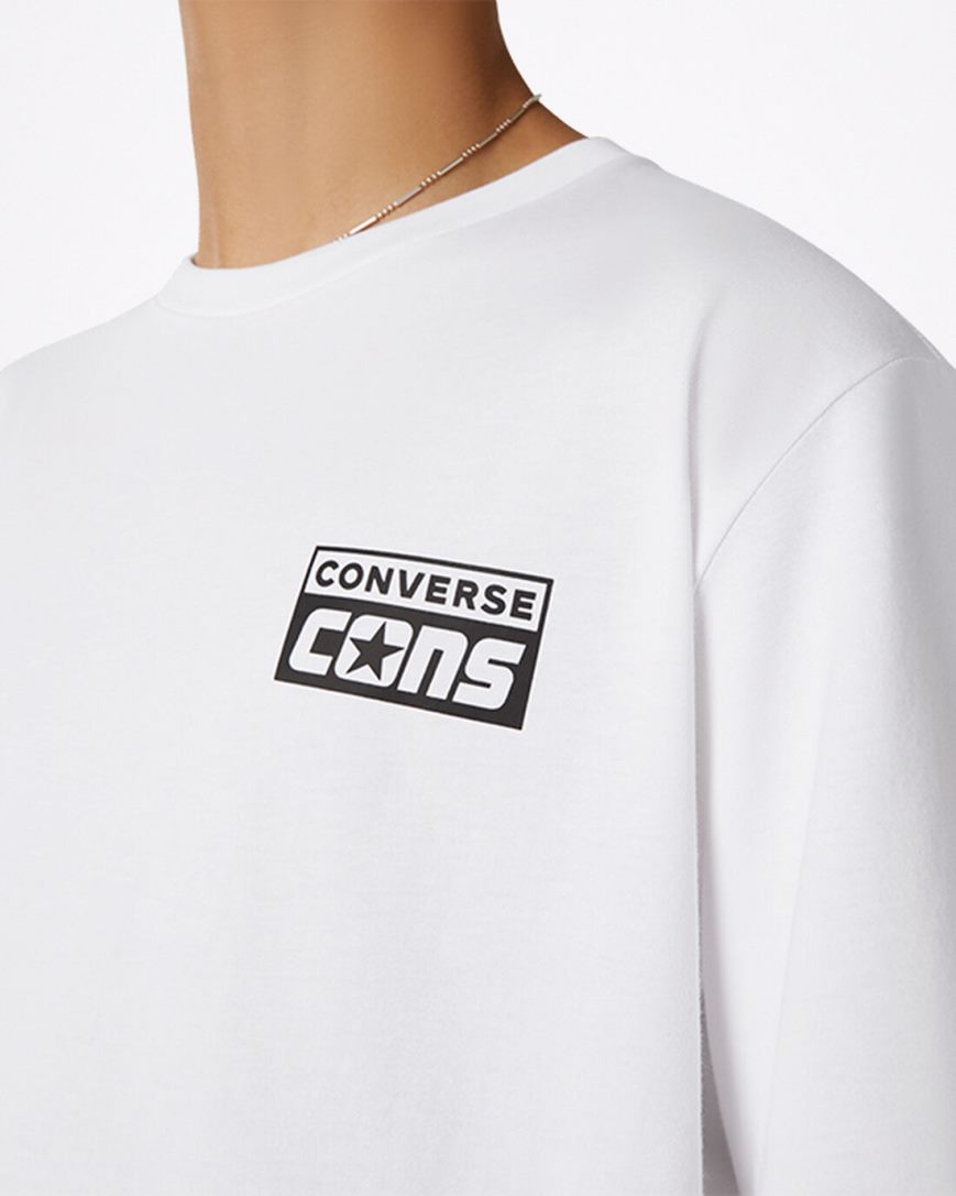 Converse CONS Grafiske T-Shirts Herre Hvite | 486LODUTY