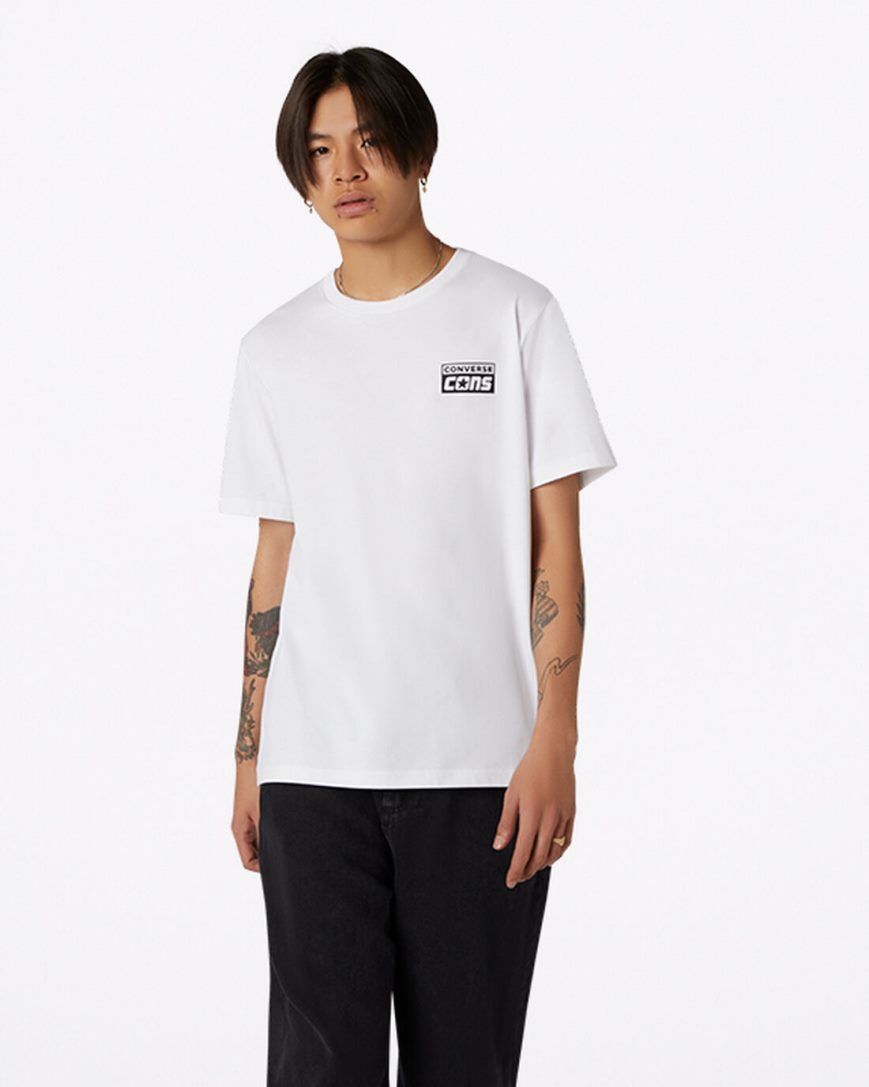 Converse CONS Grafiske T-Shirts Herre Hvite | 486LODUTY