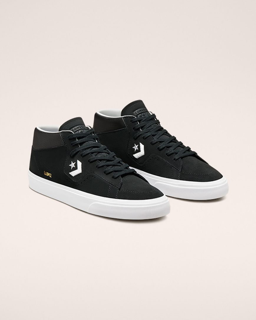 Converse CONS Louie Lopez Pro Mid Skatesko Herre Svarte Hvite | 145YVKPCR
