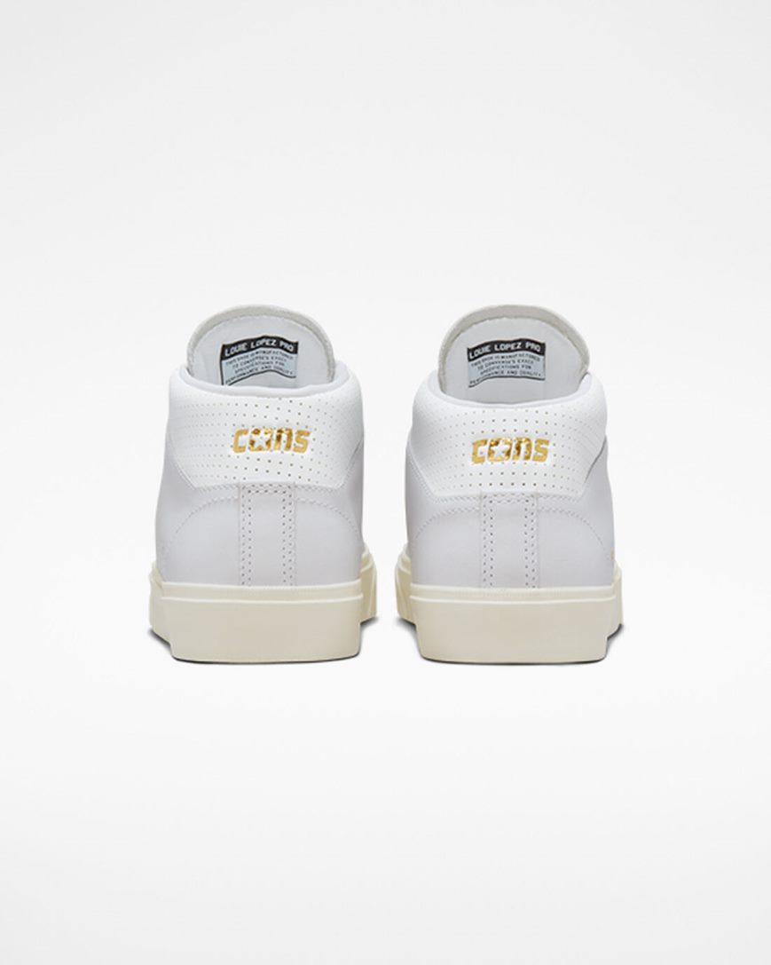 Converse CONS Louie Lopez Pro Mono Lær Skatesko Herre Hvite | 360NJOYSC