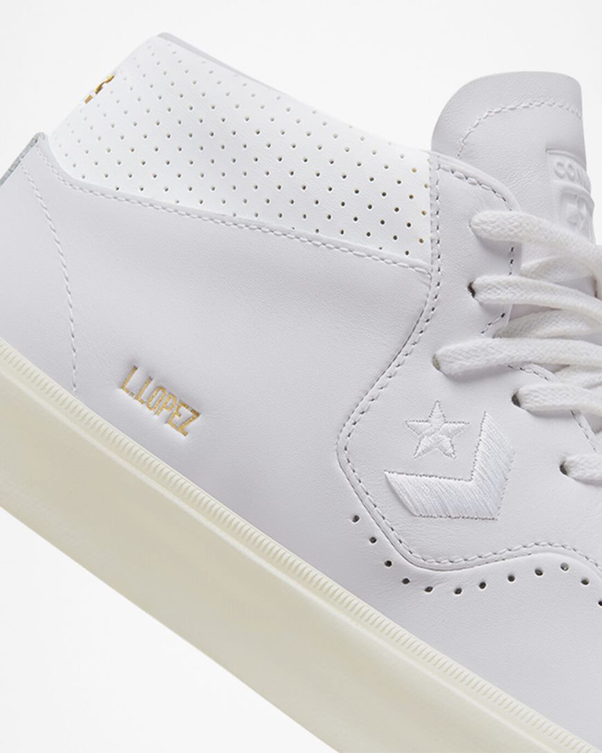 Converse CONS Louie Lopez Pro Mono Lær Skatesko Herre Hvite | 360NJOYSC