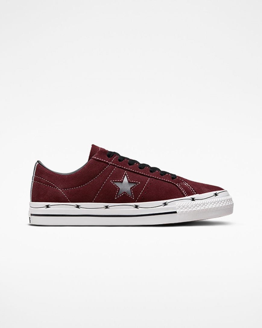 Converse CONS One Star Pro Razor Wire Skatesko Herre Dyp Burgunder Svarte Hvite | 401LNUJOT