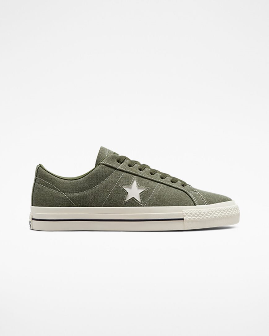 Converse CONS One Star Pro Workwear Skatesko Dame Olivengrønne Svarte | 097SLNVFM