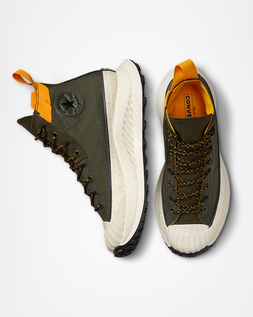 Converse Chuck 70 AT-CX Rugged Basics Høye Sko Dame Olivengrønne Grønn Gul Svarte | 207ZDFXAP
