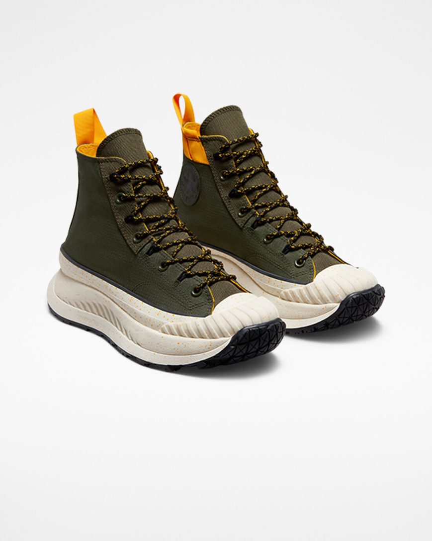 Converse Chuck 70 AT-CX Rugged Basics Høye Sko Dame Olivengrønne Grønn Gul Svarte | 207ZDFXAP