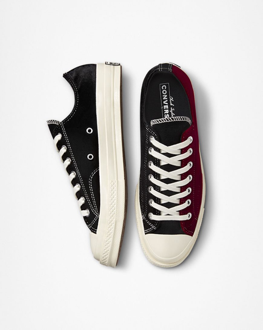 Converse Chuck 70 Beyond Retro Velvet Lave Sko Dame Svarte Rød | 643ZHAPOM