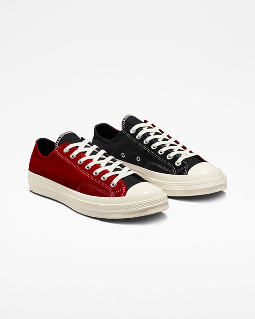 Converse Chuck 70 Beyond Retro Velvet Lave Sko Dame Svarte Rød | 643ZHAPOM