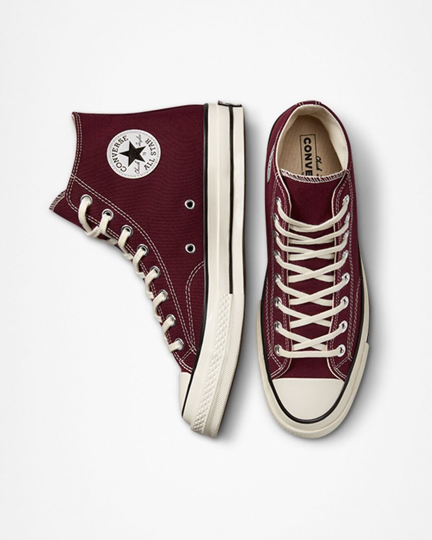 Converse Chuck 70 Canvas Høye Sko Dame Mørke Rød Svarte | 587CTKYML