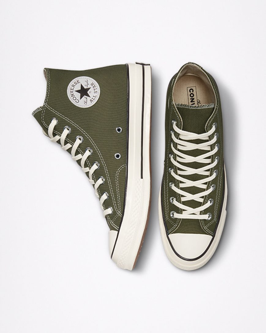 Converse Chuck 70 Canvas Høye Sko Dame Olivengrønne Svarte | 793GSNAIJ