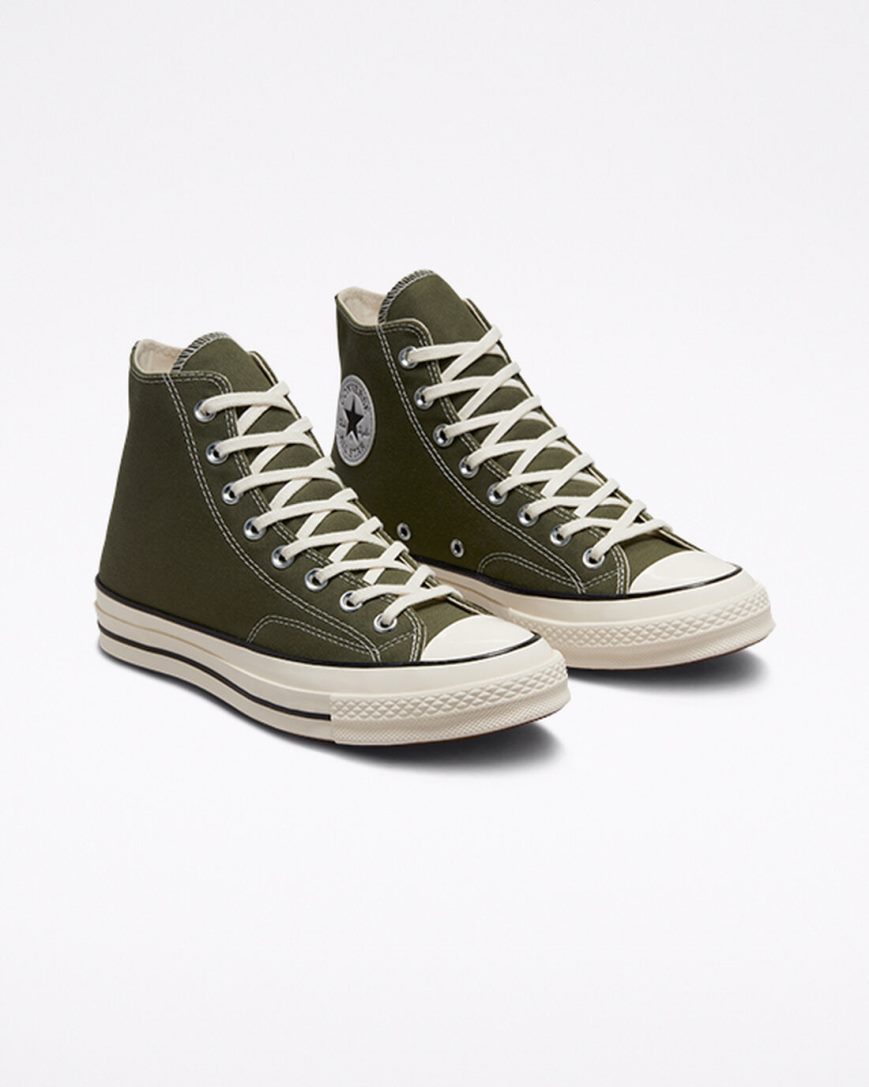 Converse Chuck 70 Canvas Høye Sko Dame Olivengrønne Svarte | 793GSNAIJ