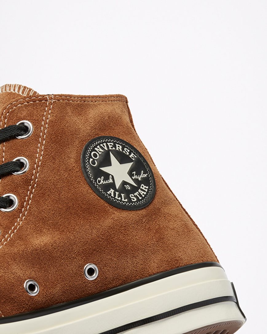 Converse Chuck 70 Color Semsket Skinn Høye Sko Dame Brune Svarte | 019KNRJFT
