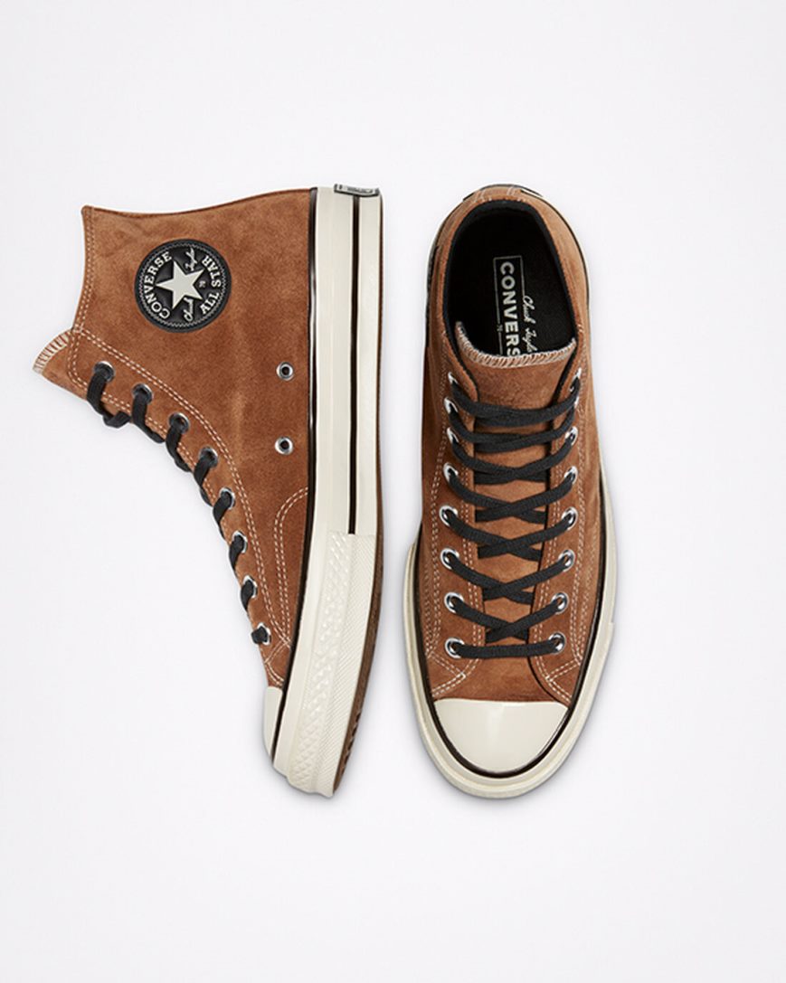Converse Chuck 70 Color Semsket Skinn Høye Sko Dame Brune Svarte | 019KNRJFT
