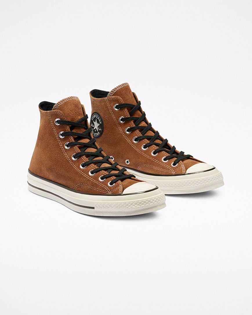 Converse Chuck 70 Color Semsket Skinn Høye Sko Dame Brune Svarte | 019KNRJFT