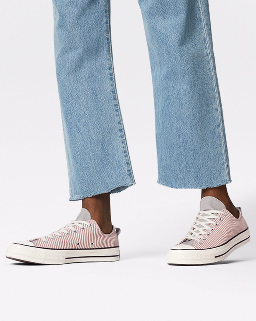 Converse Chuck 70 Crafted Stripe Lave Sko Dame Olivengrønne | 045QEHMLJ