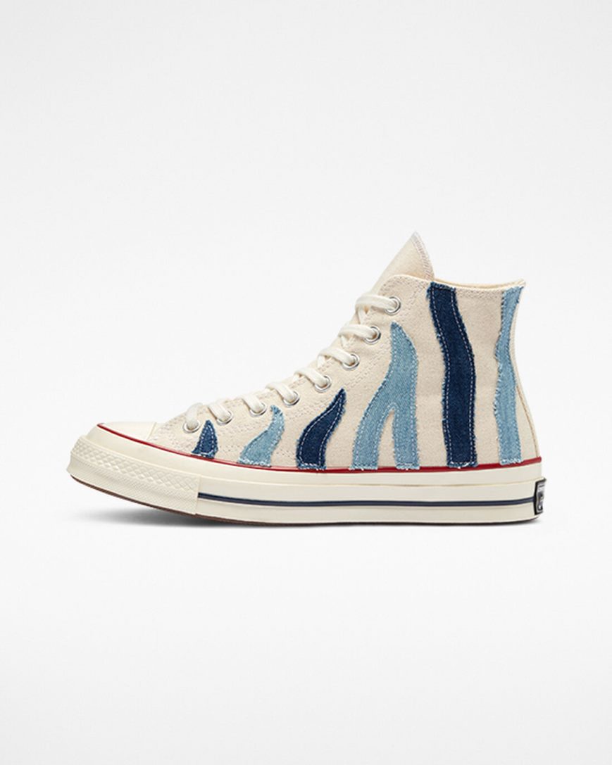Converse Chuck 70 Denim Høye Sko Dame Beige Blå | 613JYZIBA