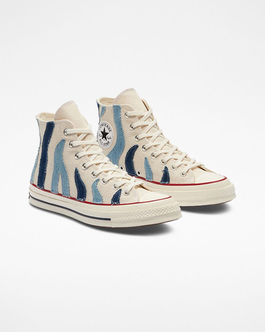 Converse Chuck 70 Denim Høye Sko Dame Beige Blå | 613JYZIBA