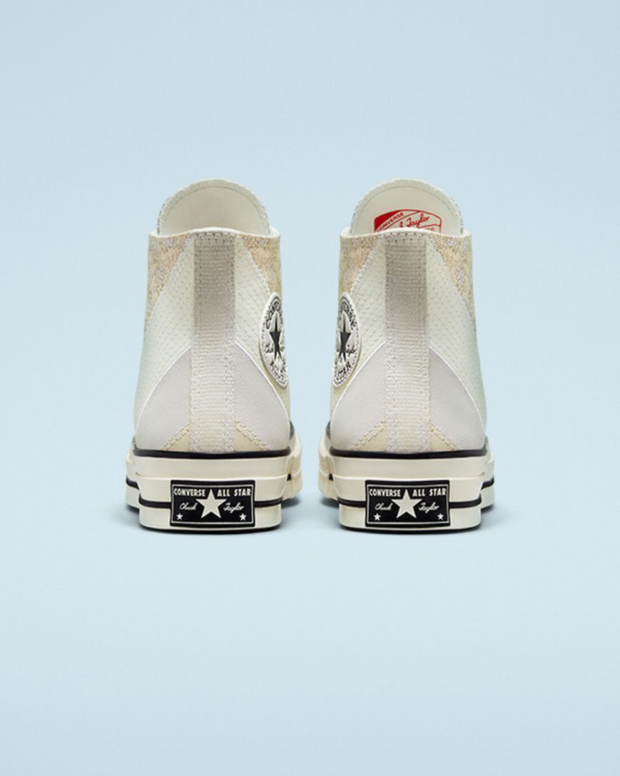 Converse Chuck 70 Embroidered Floral Høye Sko Dame Beige Svarte | 057ZAJPLW