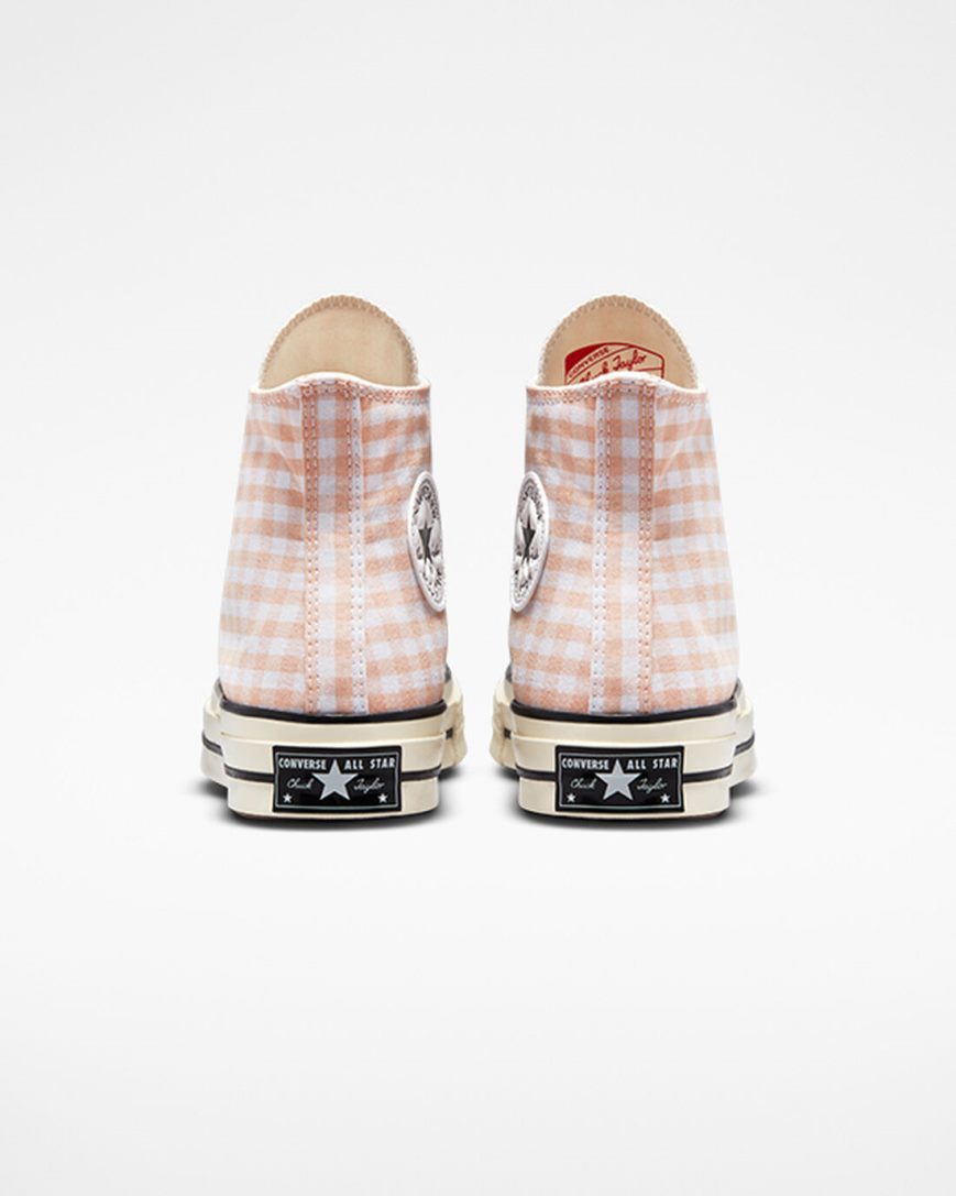 Converse Chuck 70 Gingham Høye Sko Dame Korall Hvite | 537UKSWFD