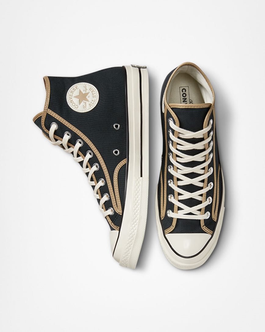 Converse Chuck 70 Heavyweight Canvas Høye Sko Dame Svarte Khaki | 863KIJOTR