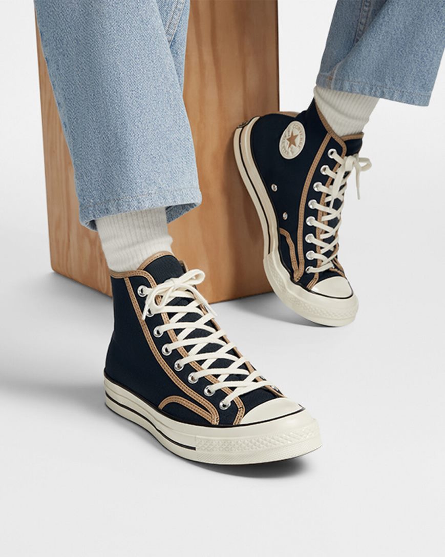 Converse Chuck 70 Heavyweight Canvas Høye Sko Dame Svarte Khaki | 863KIJOTR