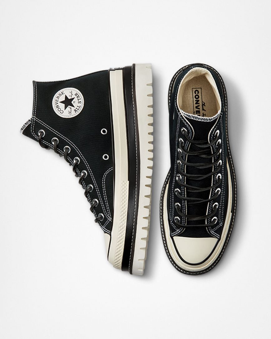 Converse Chuck 70 LTD Lugged Høye Platform Sko Dame Svarte | 035QCNLIY