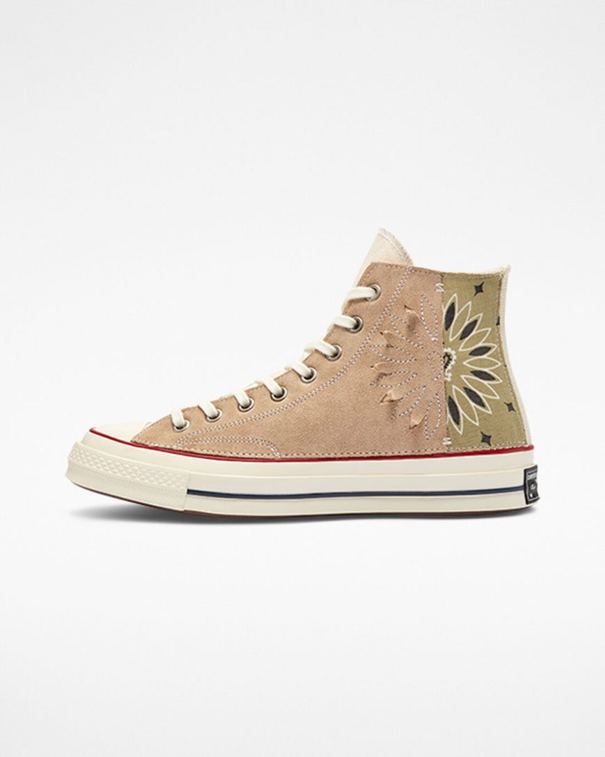 Converse Chuck 70 LTD Paisley Semsket Skinn Høye Sko Herre Beige Brune | 034VTBKZC