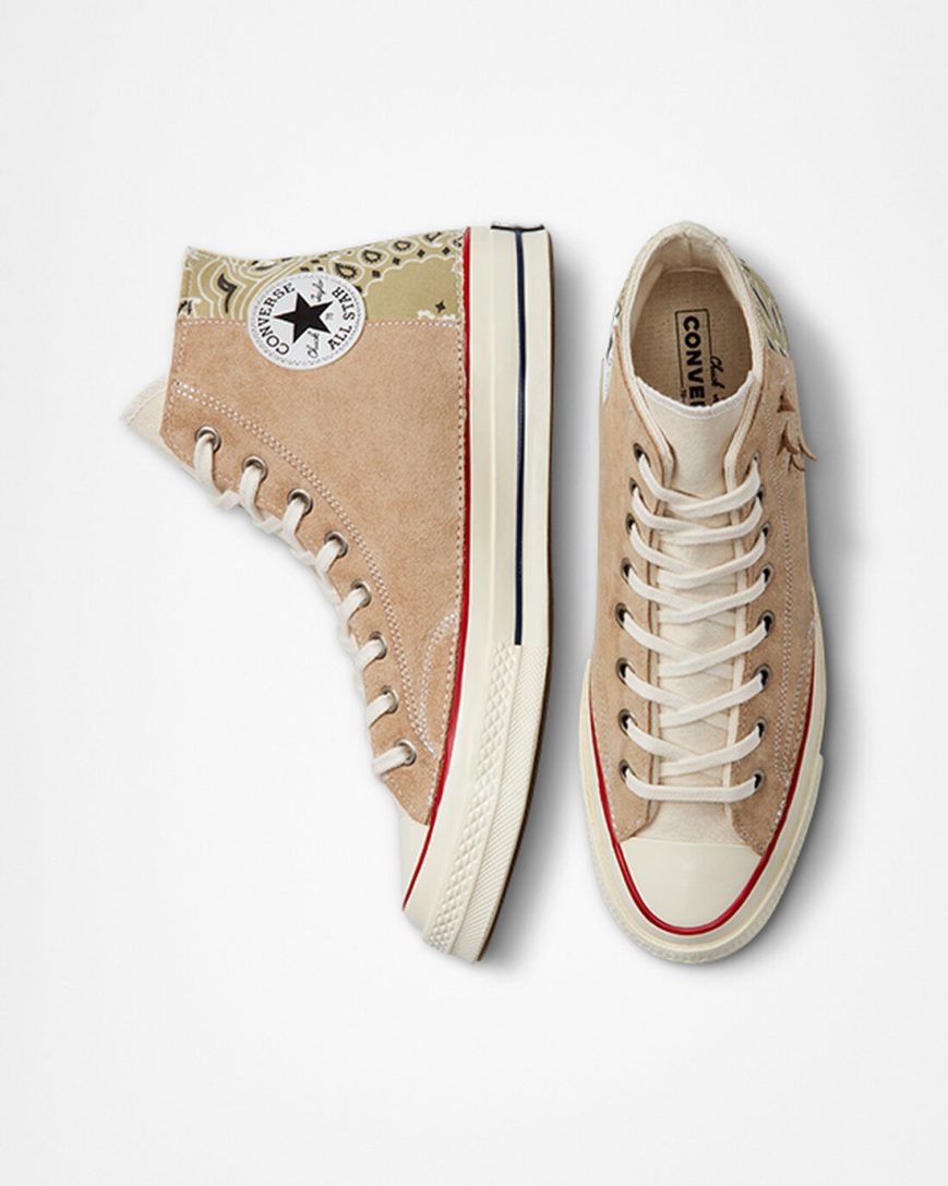 Converse Chuck 70 LTD Paisley Semsket Skinn Høye Sko Herre Beige Brune | 034VTBKZC