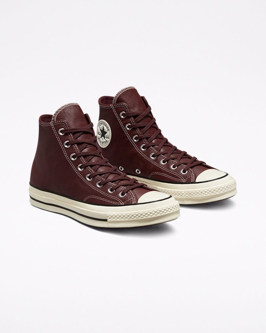 Converse Chuck 70 Lær Seasonal Color Høye Sko Herre Burgunder | 540QUKNIA