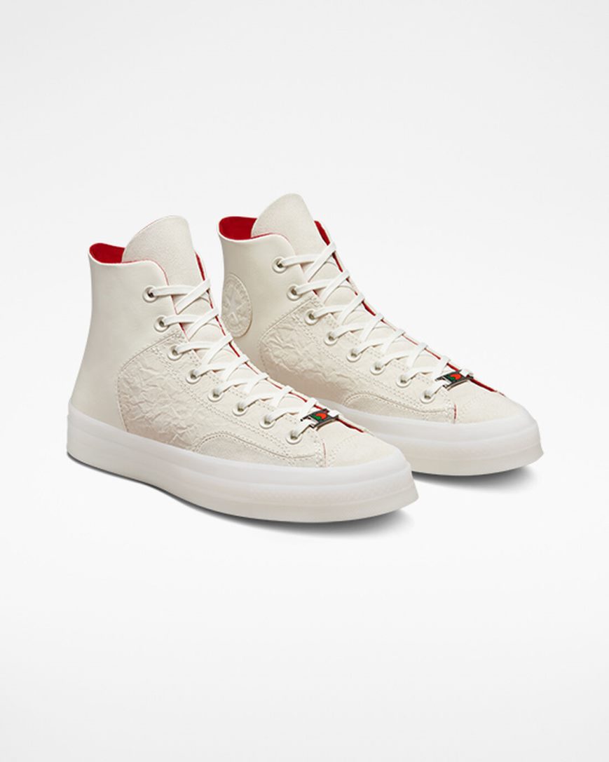 Converse Chuck 70 Marquis Year of the Rabbit Høye Sko Dame Beige Rød Hvite | 390VMEOXL