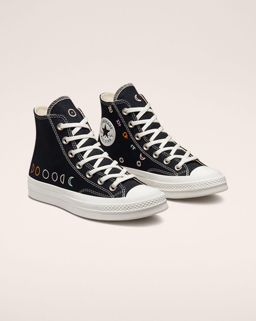 Converse Chuck 70 Mystic Symbols Høye Sko Dame Svarte Hvite | 603DZTCXG
