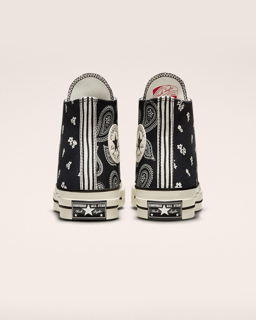 Converse Chuck 70 Paisley Høye Sko Dame Svarte | 021GWKATX
