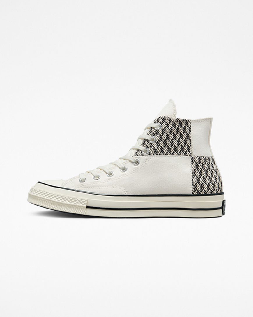 Converse Chuck 70 Patchwork Høye Sko Dame Beige Hvite Svarte | 150KRELIS