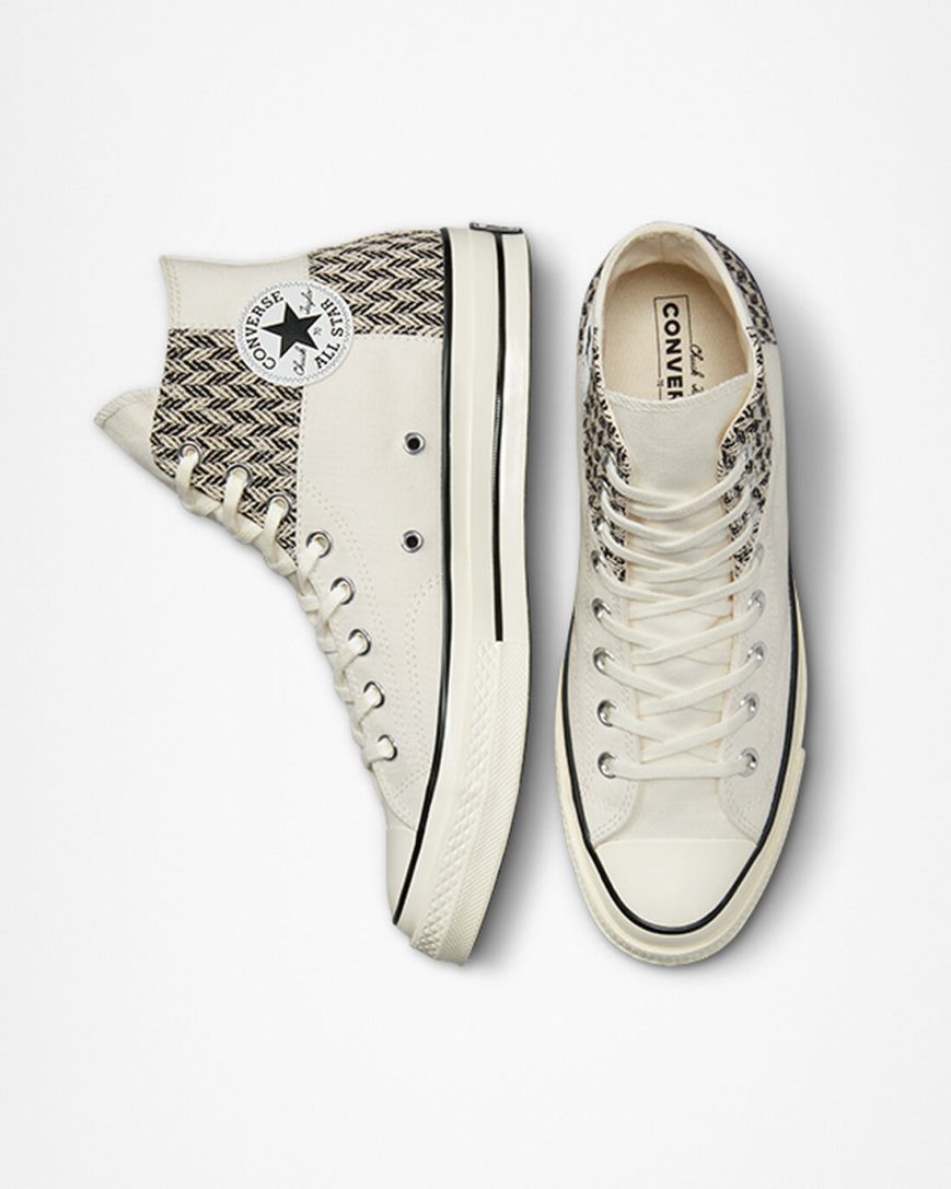 Converse Chuck 70 Patchwork Høye Sko Dame Beige Hvite Svarte | 150KRELIS
