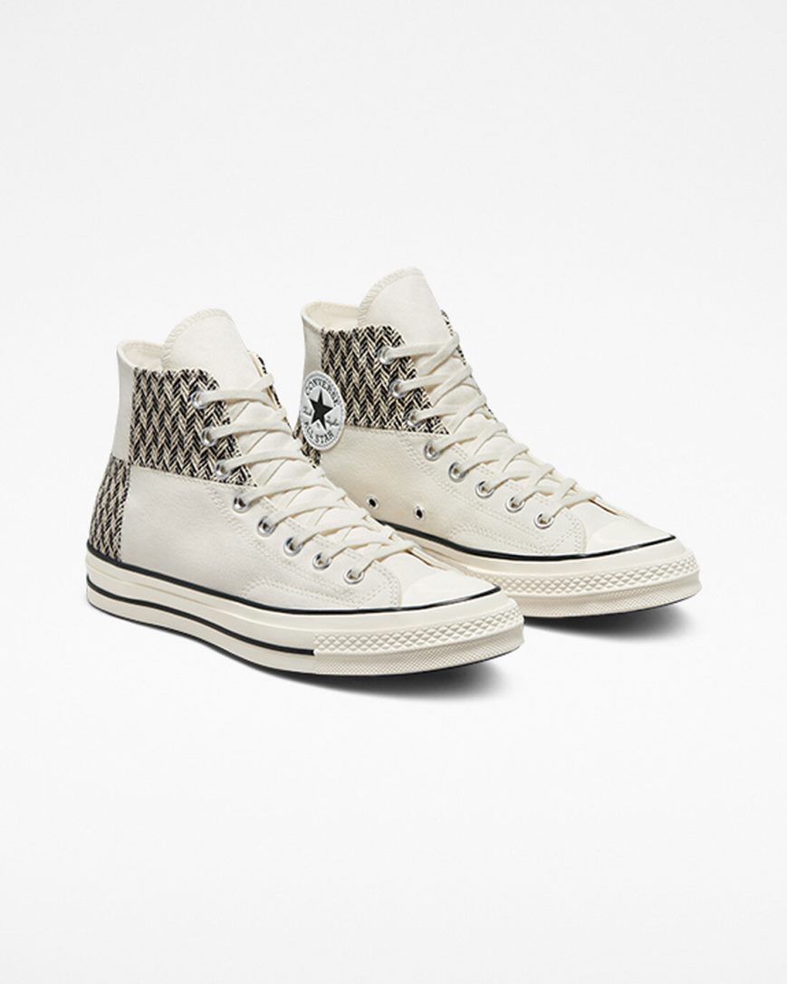 Converse Chuck 70 Patchwork Høye Sko Dame Beige Hvite Svarte | 150KRELIS