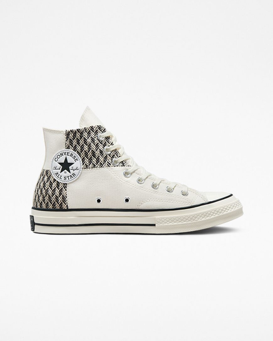 Converse Chuck 70 Patchwork Høye Sko Dame Beige Hvite Svarte | 150KRELIS