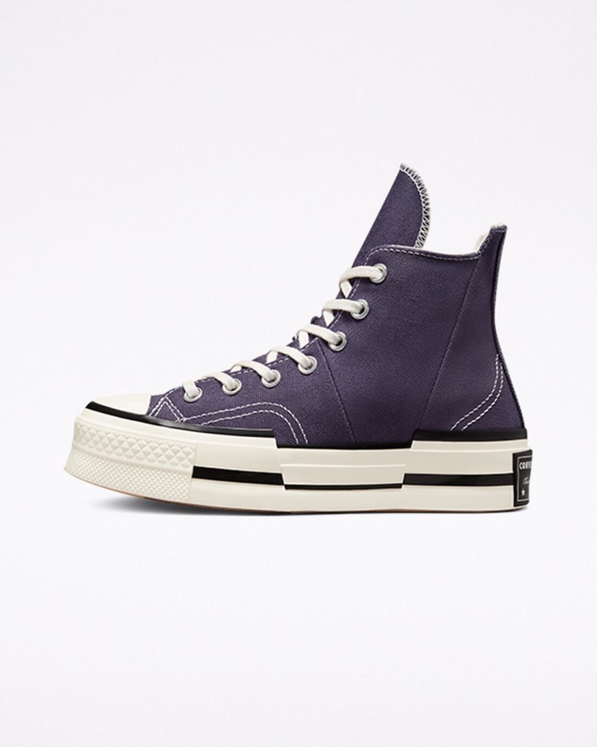 Converse Chuck 70 Plus Høye Sko Herre Lilla Svarte | 437HSLQGC