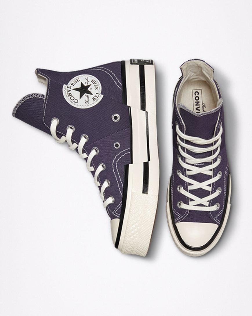 Converse Chuck 70 Plus Høye Sko Herre Lilla Svarte | 437HSLQGC